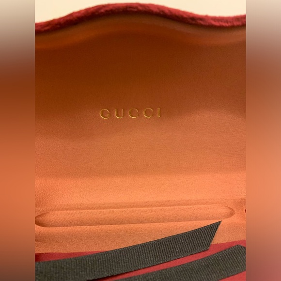 GUCCI Case Hard Shell Sunglasses Velvet Case Large Burgundy Red - Picture 4 of 5